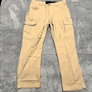 Duluth Trading Pants Mens Large DuluthFlex Dry On The Fly Cargo Light Brown